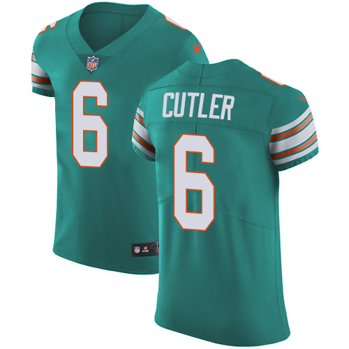 Nike Dolphins #6 Jay Cutler Aqua Green Alternate Men's Stitched NFL Vapor Untouchable Elite Jersey - Click Image to Close